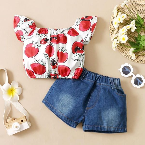 clothing sets kids toddler girl outfit baby girls ruffle fruit t shirt denim shorts outfits set clothes meisjes kleding, White
clothing sets kids toddler girl outfit baby girls ruffle fruit t shirt denim shorts outfits set clothes meisjes kleding, White