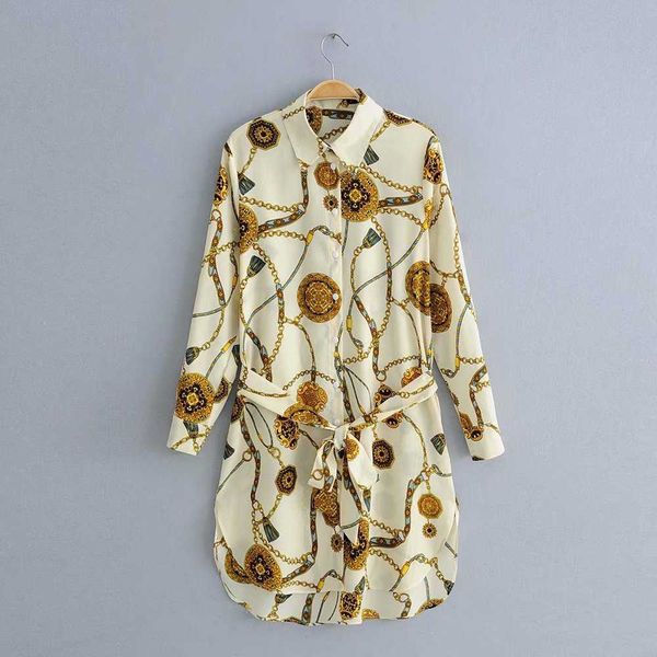 women vintage chain printing shirtdress bow sashes straight vestidos female long sleeve casual slim business dresses ds1796 210603, Black;gray
women vintage chain printing shirtdress bow sashes straight vestidos female long sleeve casual slim business dresses ds1796 210603, Black;gray