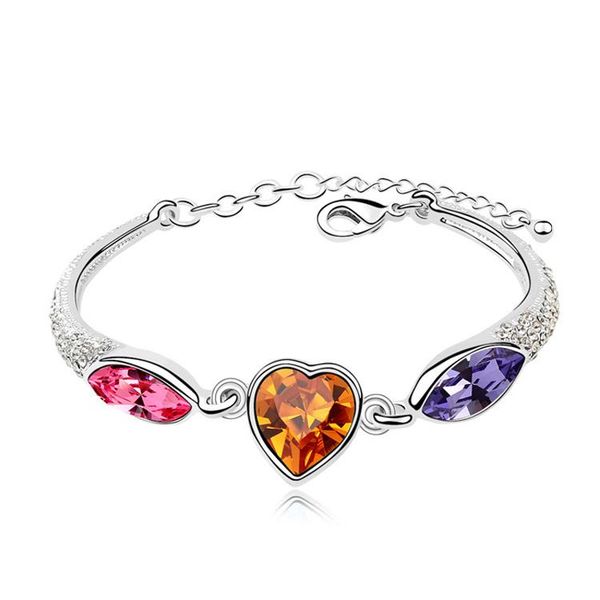 charm bracelets heart & bangles women feminina crystals from cristal love bijoux fine fashon jewelry, Golden;silver
charm bracelets heart & bangles women feminina crystals from cristal love bijoux fine fashon jewelry, Golden;silver