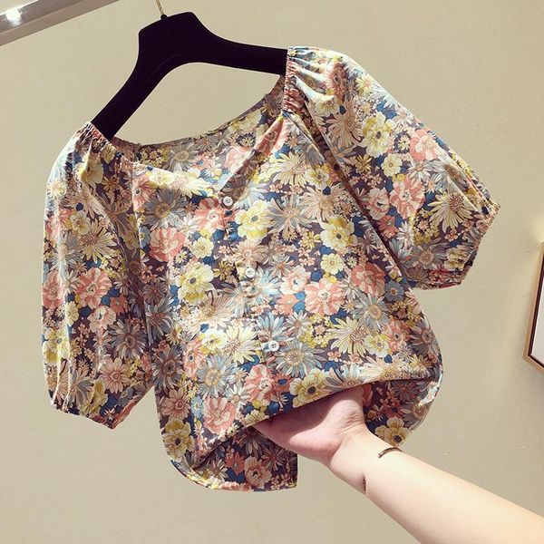 women's blouses & shirts sweet style floral women summer 2021 v-neck lantern sleeved elegant office lady all match outwear, White
women's blouses & shirts sweet style floral women summer 2021 v-neck lantern sleeved elegant office lady all match outwear, White