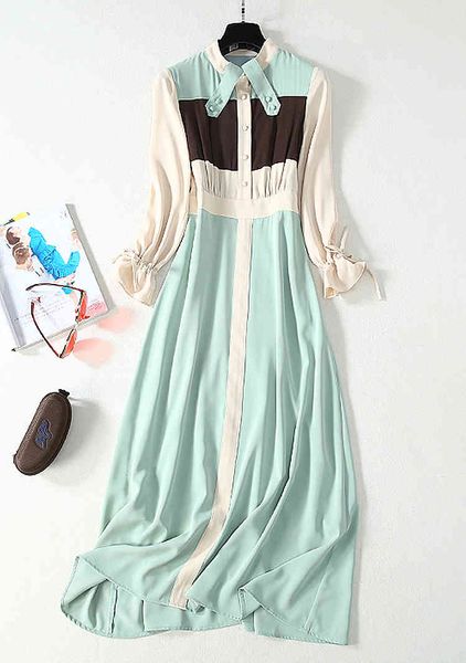 blue long runway spring autumn women's workplace party casual vintage elegant slim stitching fashion es, Black;gray
blue long runway spring autumn women's workplace party casual vintage elegant slim stitching fashion es, Black;gray