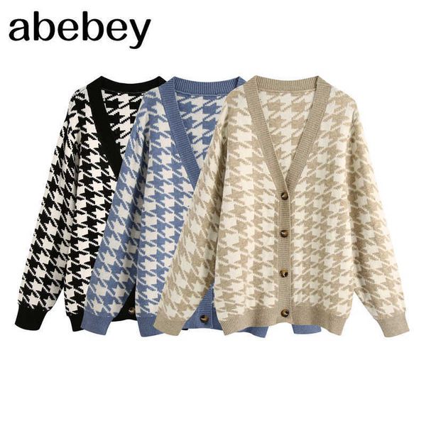 women plaid pattern cardigan vintage jumper autumn winter oversized knitted cardigan coat 210715, White;black
women plaid pattern cardigan vintage jumper autumn winter oversized knitted cardigan coat 210715, White;black