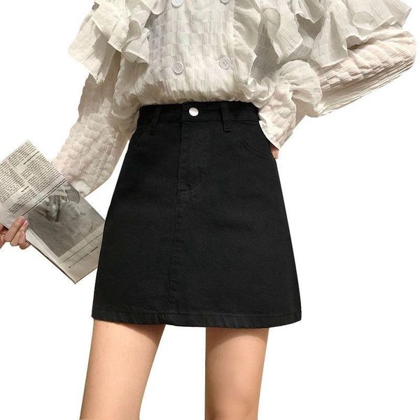 skirts black denim girl's skirt spring summer korean high waist a-line mini women short dress
skirts black denim girl's skirt spring summer korean high waist a-line mini women short dress