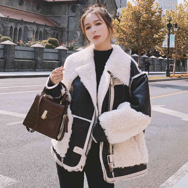 women's jackets lamb wool coat winter thick fur all-in-one locomotive black zipper loose plus velvet warm windproof jacket female, Black;brown
women's jackets lamb wool coat winter thick fur all-in-one locomotive black zipper loose plus velvet warm windproof jacket female, Black;brown