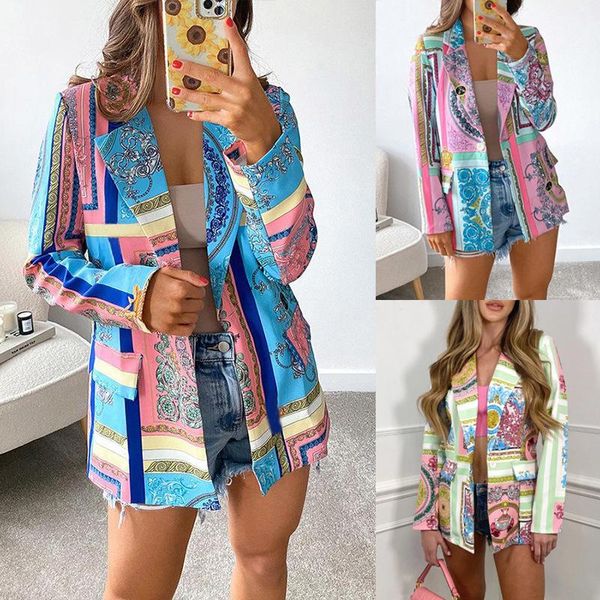 women's suits & blazers women fashion printed long sleeve pocket casual autumn winter jacket outerwear, White;black
women's suits & blazers women fashion printed long sleeve pocket casual autumn winter jacket outerwear, White;black