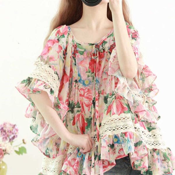 women's polos women boho blouses floral print ruffles flare sleeve blusas flower shirts lace patchwork loose female summer ch crj0, White
women's polos women boho blouses floral print ruffles flare sleeve blusas flower shirts lace patchwork loose female summer ch crj0, White