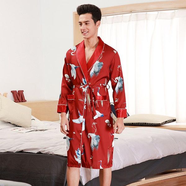 men's sleepwear short night dress robe chinese men satin home dressing print nightwear clothes summer bathrobe kimono gown, Black;brown
men's sleepwear short night dress robe chinese men satin home dressing print nightwear clothes summer bathrobe kimono gown, Black;brown
