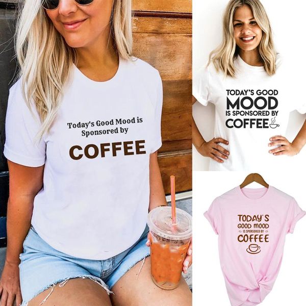 women's t-shirt today's good mood is sponsored by coffee women funny mom life harajuku graphic t shirts vintage tees clothes, White
women's t-shirt today's good mood is sponsored by coffee women funny mom life harajuku graphic t shirts vintage tees clothes, White