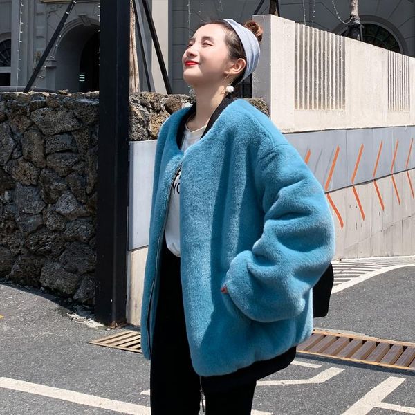 women's fur & faux 2021 solid color jacket female fashion winter long sleeve warm women casual loose coat outwears l913, Black
women's fur & faux 2021 solid color jacket female fashion winter long sleeve warm women casual loose coat outwears l913, Black