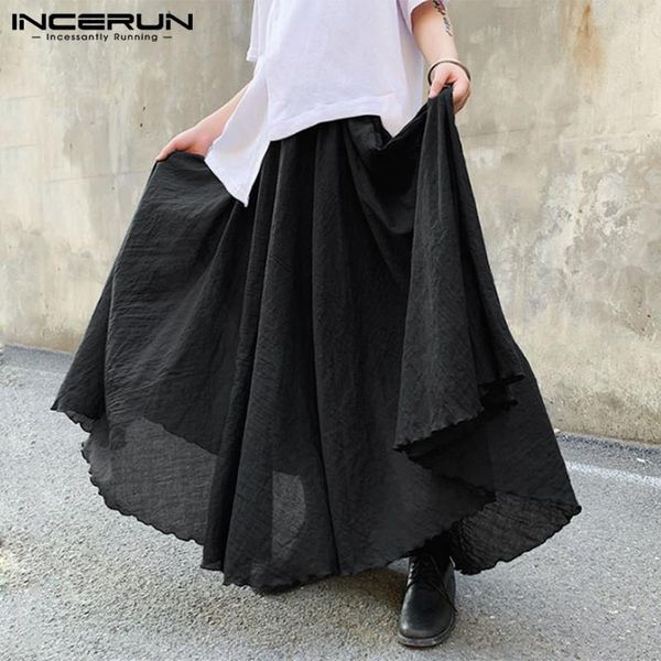spring man korean style long skirts streetwear incerun mens fashion solid color loose elastic waist casual s-5xl men's pants, Black
spring man korean style long skirts streetwear incerun mens fashion solid color loose elastic waist casual s-5xl men's pants, Black