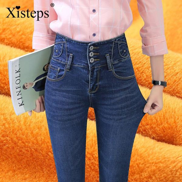 xisteps warm jeans for women thick denim pants winter skinny leggings female stretch straight rivet femme high waist pencil pant women', Blue
xisteps warm jeans for women thick denim pants winter skinny leggings female stretch straight rivet femme high waist pencil pant women', Blue