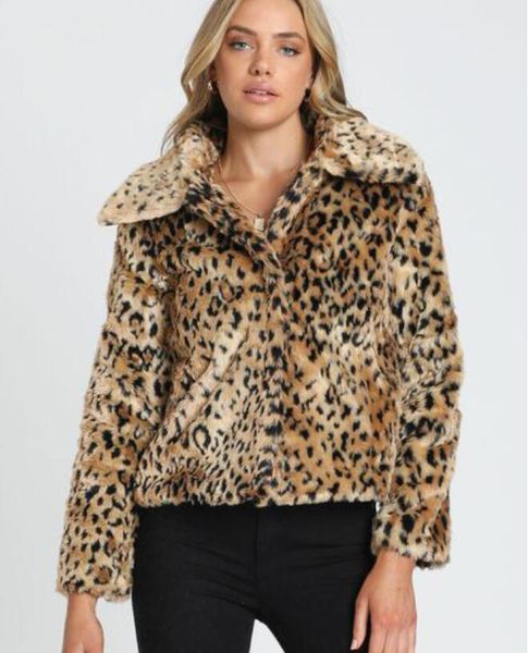 women's fur & faux f0330 clothing autumn and winter leopard print lapel plush fashion coat jacket women, Black
women's fur & faux f0330 clothing autumn and winter leopard print lapel plush fashion coat jacket women, Black
