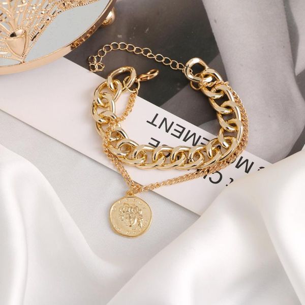 charm bracelets punk gold multilayer chain bracelet retro vintage silver color cross coin pendant fashion jewelry 2021 wholesale, Golden;silver
charm bracelets punk gold multilayer chain bracelet retro vintage silver color cross coin pendant fashion jewelry 2021 wholesale, Golden;silver