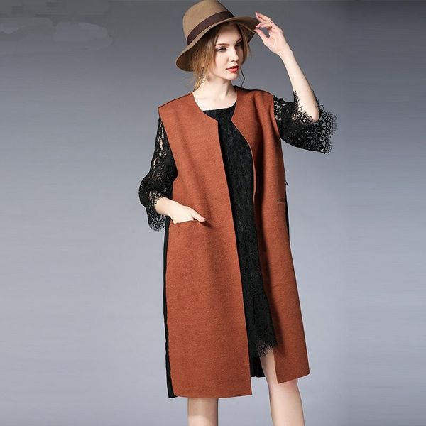 women's vests spring large size woman's clothing vest jacket cashmere sleeveless fold casual outwear plus lace-up coat, Black;white
women's vests spring large size woman's clothing vest jacket cashmere sleeveless fold casual outwear plus lace-up coat, Black;white