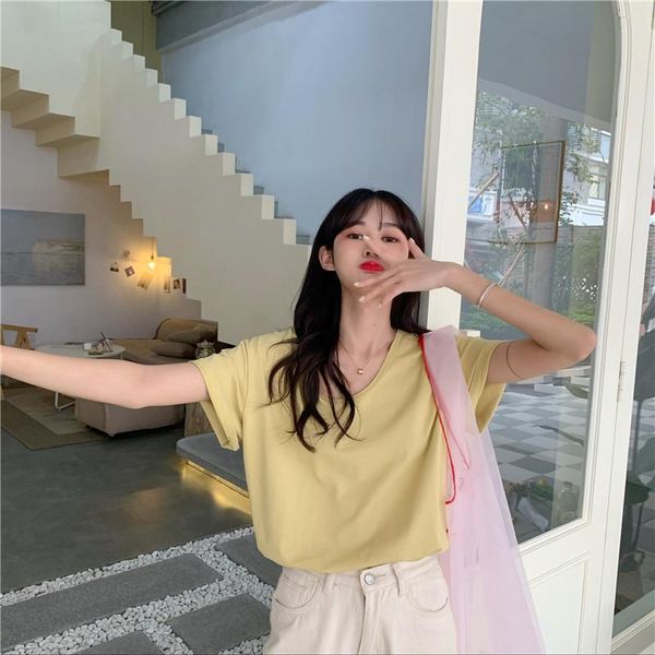 women's t-shirt solid color short-sleeved for women ins trendy loose slimming student easy matching clothes summer 2021, White
women's t-shirt solid color short-sleeved for women ins trendy loose slimming student easy matching clothes summer 2021, White