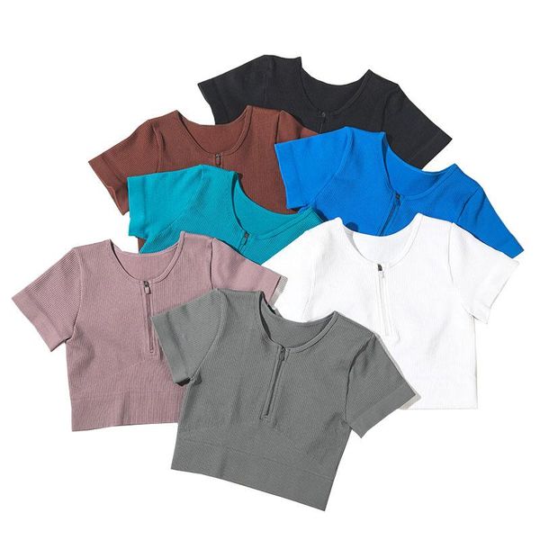 yoga outfit woman t-shirts short sleeves seamless sports for fitness running workout crop with zipper sportswear gym shirt
yoga outfit woman t-shirts short sleeves seamless sports for fitness running workout crop with zipper sportswear gym shirt