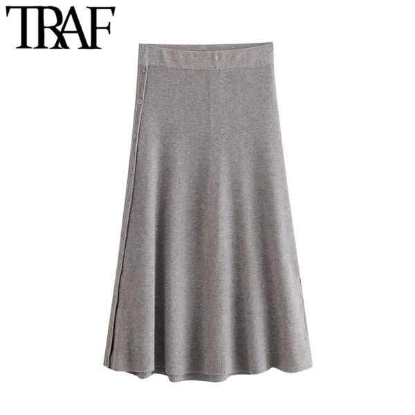 traf women chic fashion with buttons knitted midi skirt vintage high elastic waist office wear female skirts mujer 210415, Black
traf women chic fashion with buttons knitted midi skirt vintage high elastic waist office wear female skirts mujer 210415, Black