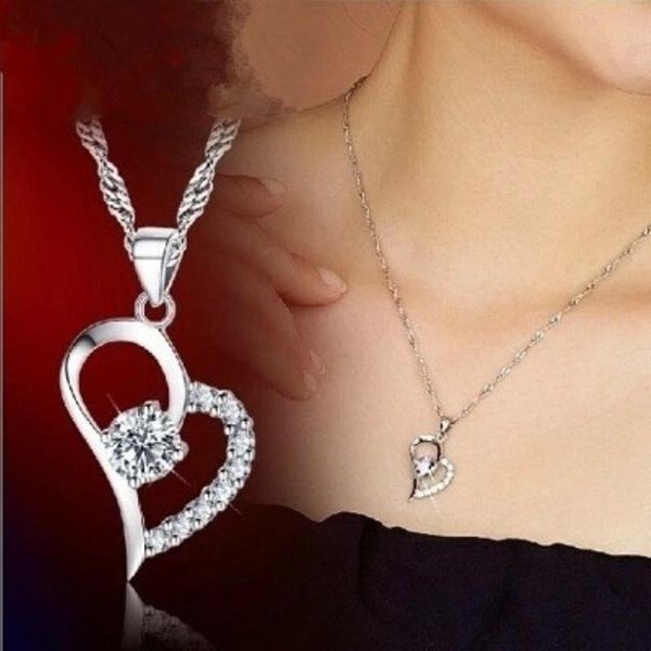 pendant necklaces romantic micro-inlaid heart-shaped necklace love crystal fashion there is in the heart jewelry, Silver
pendant necklaces romantic micro-inlaid heart-shaped necklace love crystal fashion there is in the heart jewelry, Silver