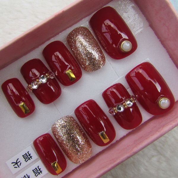 handmade fake patch finished product net red wearing nail can be removed and worn at any, Red;gold
handmade fake patch finished product net red wearing nail can be removed and worn at any, Red;gold