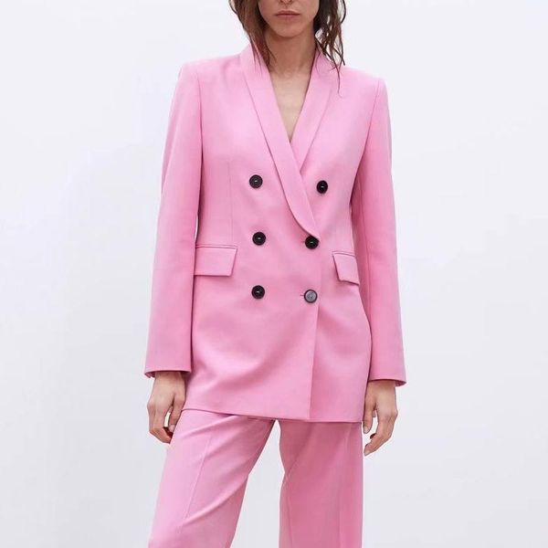 women's suits & blazers 2021 pink v neck suit jacket women fashion long sleeve double breasted elegant, White;black
women's suits & blazers 2021 pink v neck suit jacket women fashion long sleeve double breasted elegant, White;black