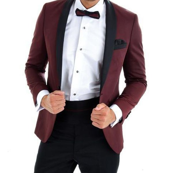 men's suits & blazers slim fit men 2 piece burgundy wedding tuxedo with black pants shawl lapel male fashion clothes jacket groom prom, White;black
men's suits & blazers slim fit men 2 piece burgundy wedding tuxedo with black pants shawl lapel male fashion clothes jacket groom prom, White;black