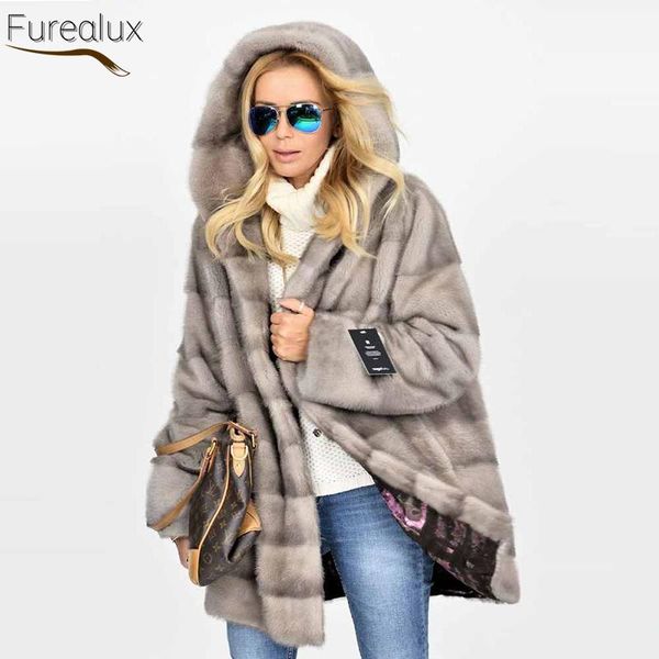 women's fur & faux furealux mink coat authentic hooded fashion temperament clothing thickened gentle slim jacket in winter, Black
women's fur & faux furealux mink coat authentic hooded fashion temperament clothing thickened gentle slim jacket in winter, Black