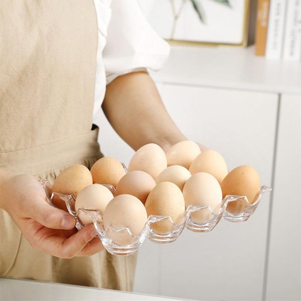 storage bottles & jars egg holder 12 slots clear acrylic chicken tray container for fridge er refrigerator pantry kitchen