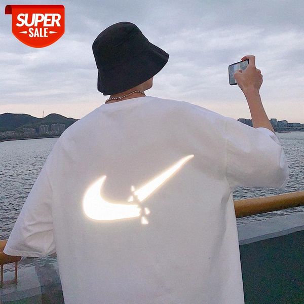 short-sleeved t-shirt male hong kong style loose large size half-sleeved shirt reflective printing #7c00, White;black
short-sleeved t-shirt male hong kong style loose large size half-sleeved shirt reflective printing #7c00, White;black
