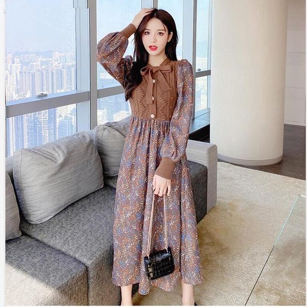 casual dresses 2021 spring autumn long dress floral print knitted patchwork lantern sleeve boho beach maxi for women vestidos, Black;gray
casual dresses 2021 spring autumn long dress floral print knitted patchwork lantern sleeve boho beach maxi for women vestidos, Black;gray