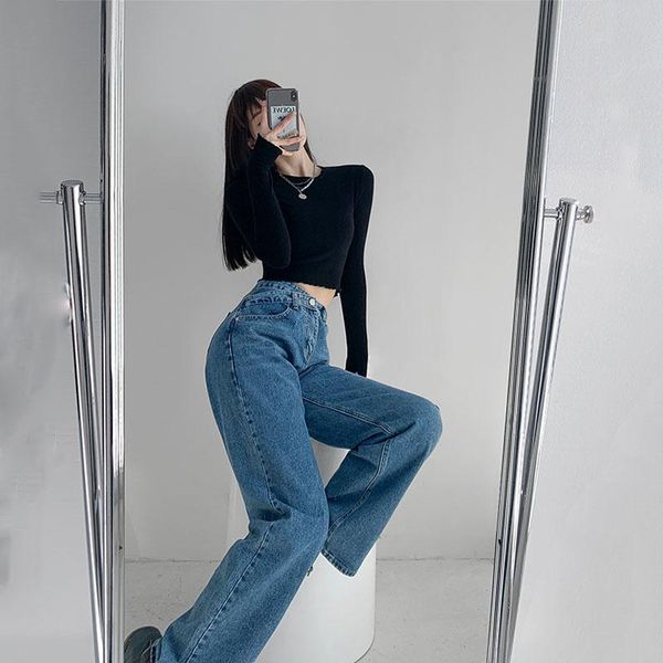 women's jeans wide leg pant women autumn winter high waist slouchy straight denim trouser fall 2021 casual street clothes, Blue
women's jeans wide leg pant women autumn winter high waist slouchy straight denim trouser fall 2021 casual street clothes, Blue