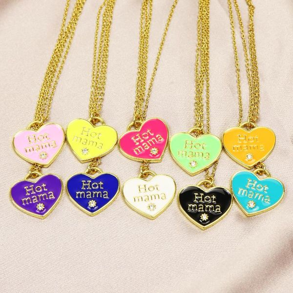 pendant necklaces 10 pcs enamel heart necklace mama style jewelry accessories gift 51830, Silver
pendant necklaces 10 pcs enamel heart necklace mama style jewelry accessories gift 51830, Silver
