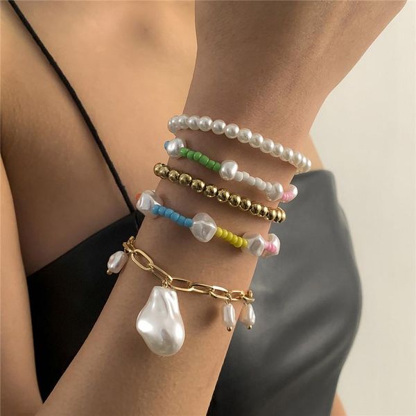 contrast color imitation pearl charm bracelets ethnic style colorful rice beaded hand chain women punk party business bracelet jewelry sets, Golden;silver
contrast color imitation pearl charm bracelets ethnic style colorful rice beaded hand chain women punk party business bracelet jewelry sets, Golden;silver