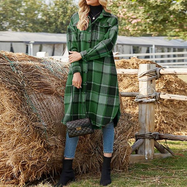 women's wool & blends women coat 2021 plaid fashion fall clothes for long winter turn-down collar plus size streetwear g2930, Black
women's wool & blends women coat 2021 plaid fashion fall clothes for long winter turn-down collar plus size streetwear g2930, Black