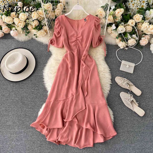 neploe french style summer women dress new fold temperament v-neck irregular drawstring puff sleeve ruffles dresses 82035 210423, Black;gray
neploe french style summer women dress new fold temperament v-neck irregular drawstring puff sleeve ruffles dresses 82035 210423, Black;gray