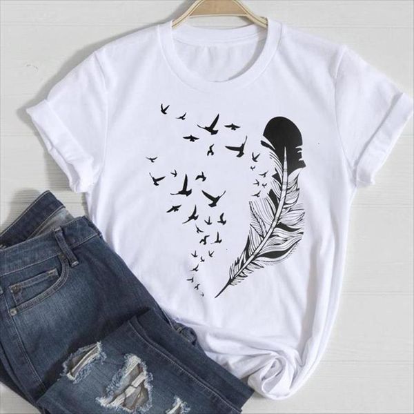 feather vintage clothing fashion cartoon women summer graphic print tee female tshirts clothes, White
feather vintage clothing fashion cartoon women summer graphic print tee female tshirts clothes, White