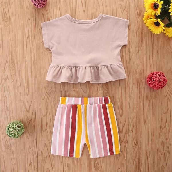 clothing sets 2021 2 pcs infant summer outfits, baby girls rainbow & letter print short sleeve round neck ruffle t-shirt + striped shorts, White
clothing sets 2021 2 pcs infant summer outfits, baby girls rainbow & letter print short sleeve round neck ruffle t-shirt + striped shorts, White