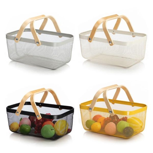 storage baskets nordic style metal mesh fruit basket bin with double wooden handle kitchen wrought iron rectangle organizer
storage baskets nordic style metal mesh fruit basket bin with double wooden handle kitchen wrought iron rectangle organizer