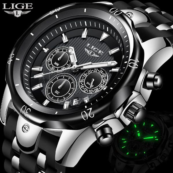 wristwatches lige fashion men watch silicone casual waterproof sport military chronograph relogio masculino 2021, Slivery;brown
wristwatches lige fashion men watch silicone casual waterproof sport military chronograph relogio masculino 2021, Slivery;brown