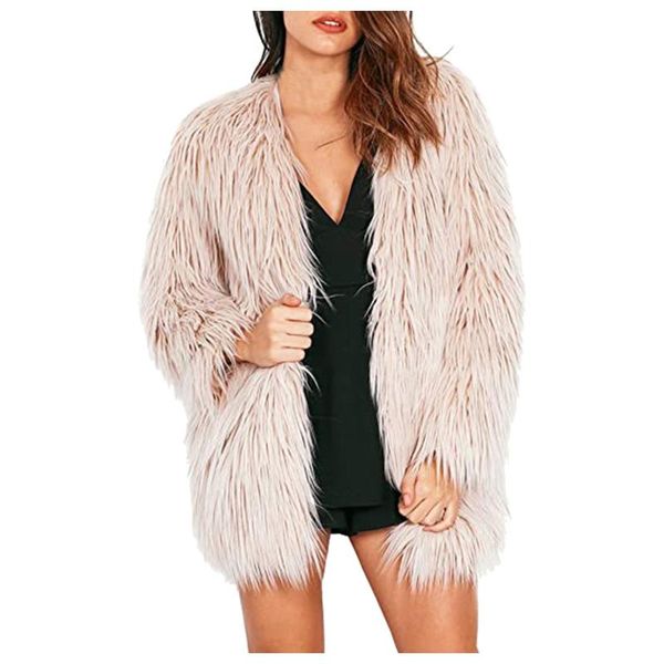 women's fur & faux winter women coat luxury loose v-neck overcoat thick warm pure color plus size female outwear coats, Black
women's fur & faux winter women coat luxury loose v-neck overcoat thick warm pure color plus size female outwear coats, Black
