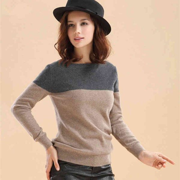 sweaters 2021 fashion women's cashmere female contrast color long sleeve shirt round neck knitted wool sweater, White;black
sweaters 2021 fashion women's cashmere female contrast color long sleeve shirt round neck knitted wool sweater, White;black