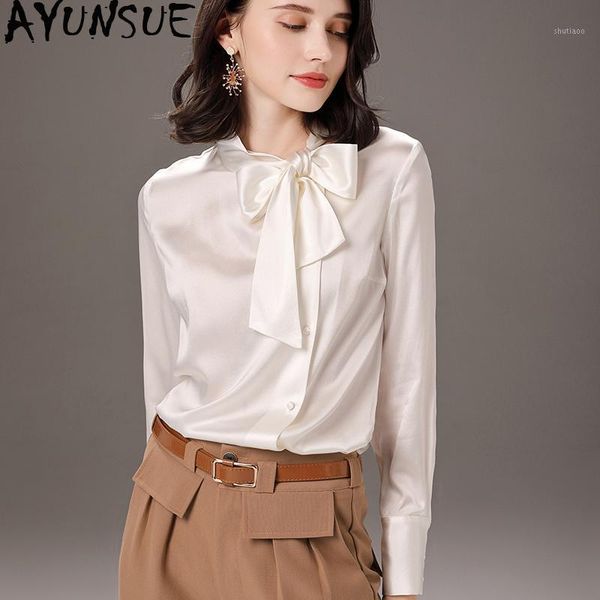 women's blouses & shirts real silk blouse women clothes 2021 spring long sleeve shirt ladies elegant ropa mujer my, White
women's blouses & shirts real silk blouse women clothes 2021 spring long sleeve shirt ladies elegant ropa mujer my, White