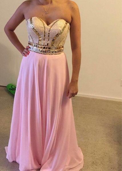 elegant long pearl sweetheart prom dresses open back chiffon floor length dinner party for women, White;black
elegant long pearl sweetheart prom dresses open back chiffon floor length dinner party for women, White;black
