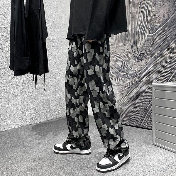 men's jeans hybskr 2021 autumn loose mens plaid casual high street style male denim pants harajuku designer brand fashion trousers, Blue
men's jeans hybskr 2021 autumn loose mens plaid casual high street style male denim pants harajuku designer brand fashion trousers, Blue