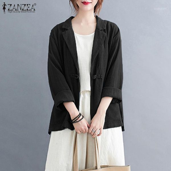 plus size zanzea women vintage blazers 2021 spring autumn casual lapel outwear female single button pockets split work coats 5xl women', White;black
plus size zanzea women vintage blazers 2021 spring autumn casual lapel outwear female single button pockets split work coats 5xl women', White;black