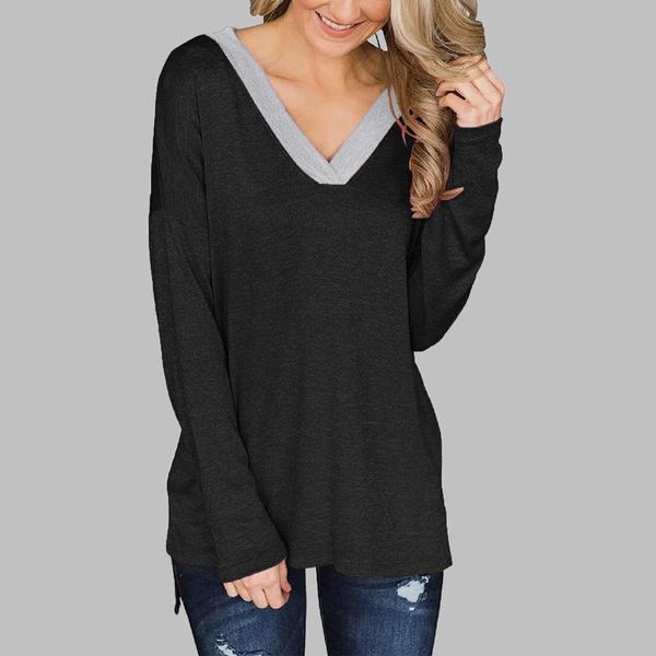 women's blouses & shirts harajuku blouse casual v neck sweatshirts long sleeve pullover cotton loose streetwear, White
women's blouses & shirts harajuku blouse casual v neck sweatshirts long sleeve pullover cotton loose streetwear, White