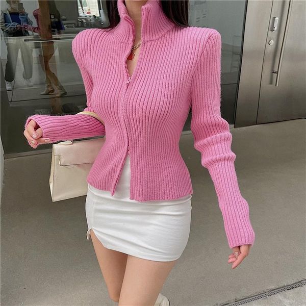 women's jackets autumn and winter solid color cardigan jacket coats zipper stand collar long sleeve women knitted sweater outerwear, Black;brown
women's jackets autumn and winter solid color cardigan jacket coats zipper stand collar long sleeve women knitted sweater outerwear, Black;brown
