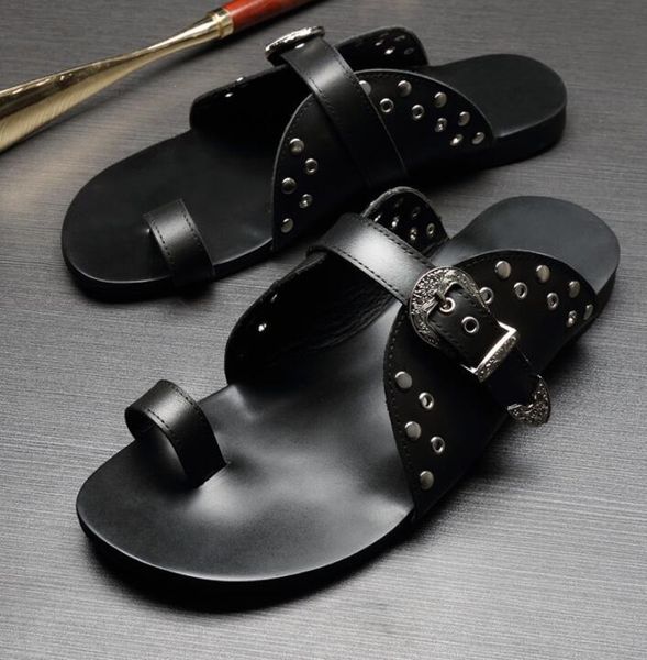 sandals studs fashion mens genuine leather cool flats black flip flops man casual slippers shoes
sandals studs fashion mens genuine leather cool flats black flip flops man casual slippers shoes