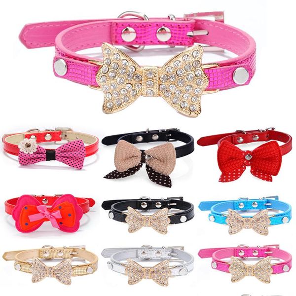 dog collars & leashes rhinestone bow bowknot puppy adjustable leather collar for small dogs pet strap necklace harness leash supplies
dog collars & leashes rhinestone bow bowknot puppy adjustable leather collar for small dogs pet strap necklace harness leash supplies
