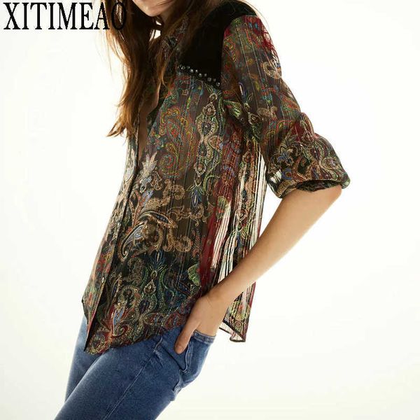 za women vintage print chiffon blouse lapel collar long sleeve transparent shirt ladies chic loose 210602, White
za women vintage print chiffon blouse lapel collar long sleeve transparent shirt ladies chic loose 210602, White