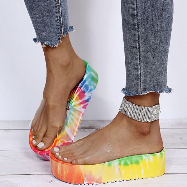 ins girl open toe wedges thick bottom outdoor shoes platform mixed color summer women slippers rainbow, Black
ins girl open toe wedges thick bottom outdoor shoes platform mixed color summer women slippers rainbow, Black